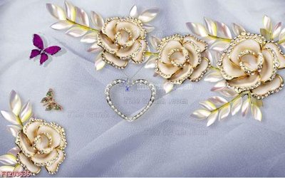 Download file gốc File in tranh tường 3D FT203636 (in lụa) hoa lá