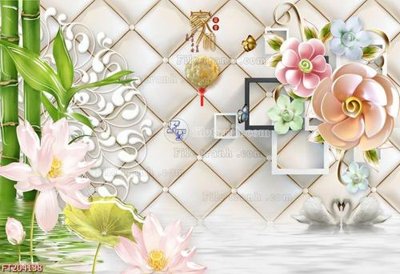 File gốc File in tranh tường 3D FT204138 (in lụa) trang trí tường