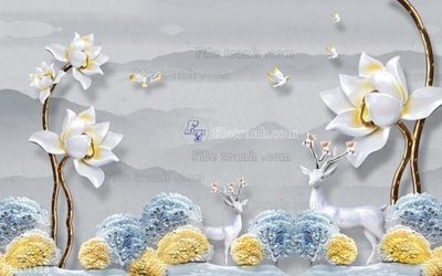 Ảnh gốc File in tranh tường 3D FT204528 (độ nét cao) in mica