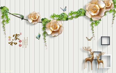 File gốc File in tranh tường 3D FT204789 (trang trí) phòng ngủ