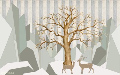 File tranh File in tranh tường 3D FT205001 (bản gốc) treo quán cafe