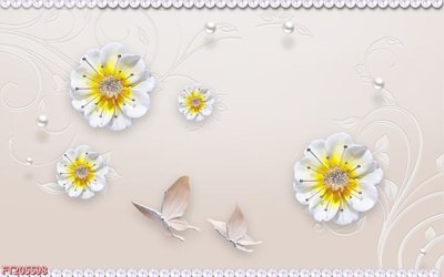 File in trần File in tranh tường 3D FT205598 (bản gốc) hoa văn