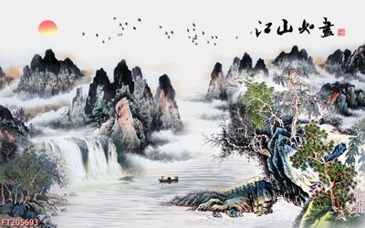 File tranh File in tranh tường 3D FT205693 (bản gốc) treo phòng ăn