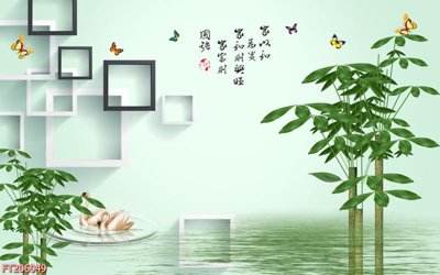 File gốc File in tranh tường 3D FT206049 (in lụa) họa tiết 3D