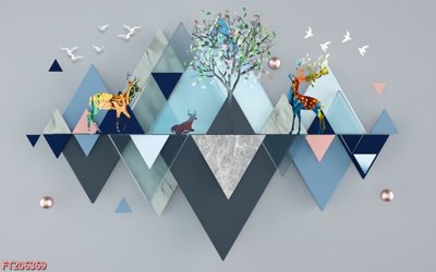 File gốc File in tranh tường 3D FT206369 (in lụa) họa tiết 3D