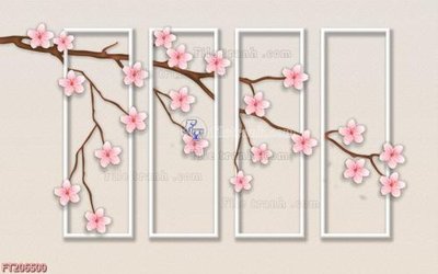 Download file gốc File in tranh tường 3D FT206500 (in lụa) nghệ thuật