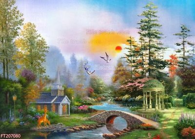 File in trần File in tranh tường 3D FT207080 (bản gốc) đại dương