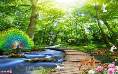 File PSD File in tranh tường 3D FT207092 (bản gốc) cho nhà in