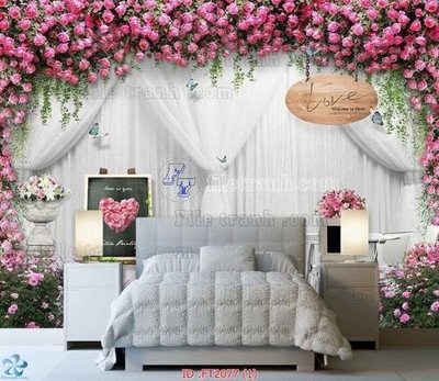 Download file gốc File psd tường quán cà phê FT2077 (in lụa) tranh 3D