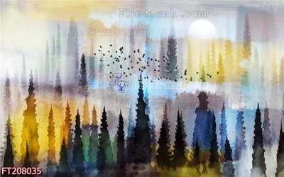 File gốc File in tranh tường 3D FT208035 (bản quyền) cho in ấn