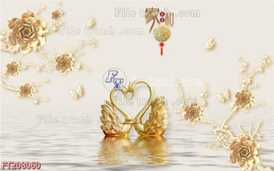 File gốc File in tranh tường 3D FT208060 (in tráng gương) nghệ thuật