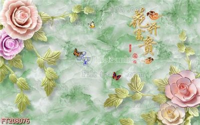 File gốc File in tranh tường 3D FT208076 (in lụa) tranh mã đáo