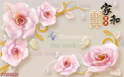 File in lụa File in tranh tường 3D FT208083 (chất lượng cao) File in tranh tường 3D FT208083