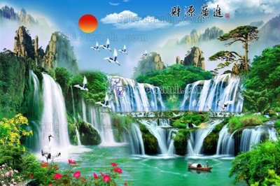 Tải file File in tranh tường 3D FT208149 (gốc) chủ đề hoa sen