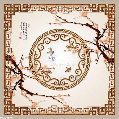 File tranh in tráng gương File in tranh tường 3D FT208678 (siêu nét)