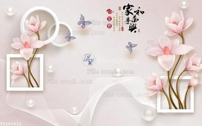 Tải file gốc in lụa File in tranh tường 3D FT208910 siêu nét