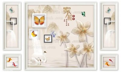 File gốc File in tranh tường 3D FT209425 (trang trí) cho phòng khách
