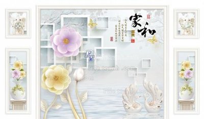 Tải file gốc File in tranh tường 3D FT209436 (để in lụa)