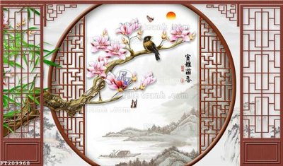 File in trần File in tranh tường 3D FT209968 (file gốc) phong thủy