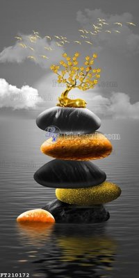 File gốc File in tranh tường 3D FT210172 (in lụa) tranh phong thủy