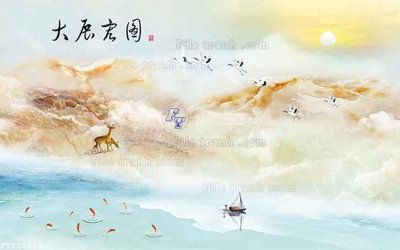 File PSD File in tranh tường 3D FT210303 (bản gốc) cho nhà in