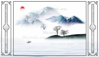 File tranh File in tranh tường 3D FT210312 (file gốc) chủ đề phong thủy