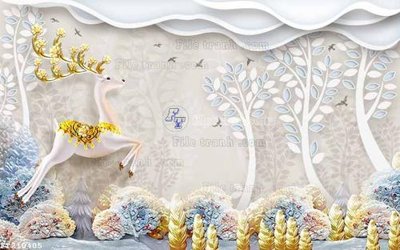 File tranh gốc in trần nhà File in tranh tường 3D FT210405 3D