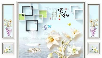 Download file gốc File in tranh tường 3D FT210470 (in lụa) tranh 3D