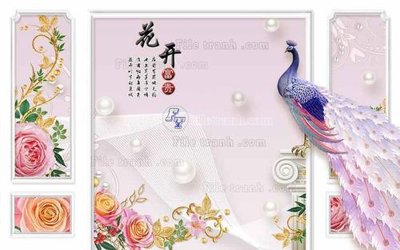 File in lụa File in tranh tường 3D FT210506 (hoa văn) File in tranh tường 3D FT210506