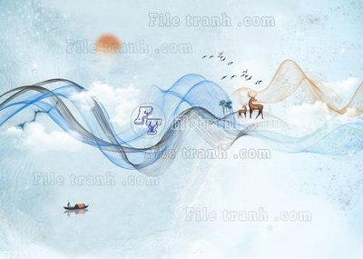 Ảnh gốc File in tranh tường 3D FT211298 (nét căng) in mica