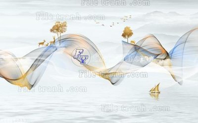 Ảnh gốc File in tranh tường 3D FT211299 (độ nét cao) in tráng gương