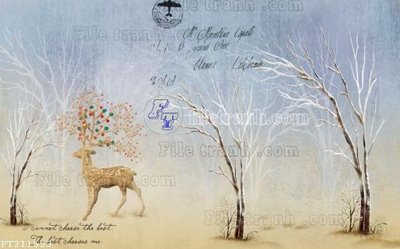 File tranh File in tranh tường 3D FT211553 (gốc) chủ đề động vật