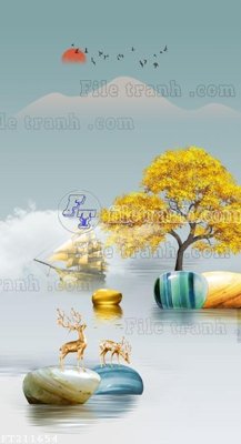 Download file gốc File in tranh tường 3D FT211654 (in lụa) nghệ thuật