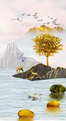 Download file tranh File in tranh tường 3D FT211664 (file gốc PSD)