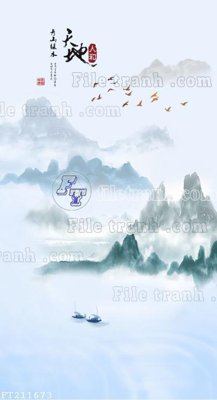 Tải file gốc in lụa File in tranh tường 3D FT211673 siêu nét