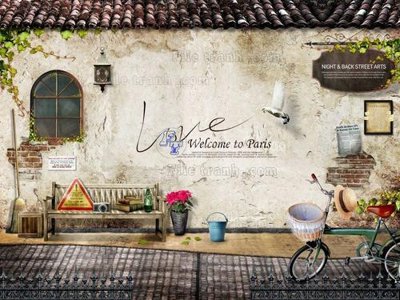 Tải file File psd tường quán cà phê FT21117 (ảnh gốc) in gạch men