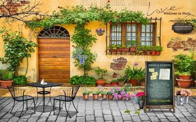 File gốc File psd tường quán cà phê FT2139 (dành cho quảng cáo)