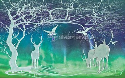 File in trần File in tranh tường hiện đại FT22105 (bản gốc) mây trời