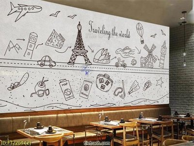 File gốc File psd tường quán cà phê FT2264 (PNG) nền trong suốt