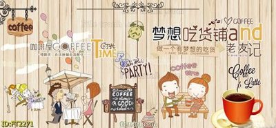 File tranh File psd tường quán cà phê FT2271 (bản gốc) in canvas