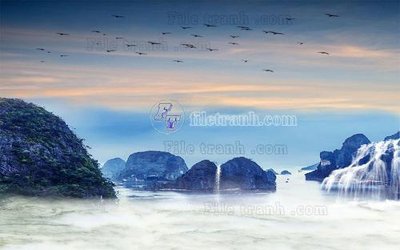 File in trần File in tranh tường hiện đại FT23145 (file gốc) phong thủy