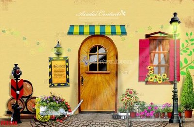 File gốc File psd tường quán cà phê FT2340 (phong cách) cổ điển