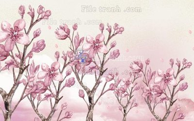 File in lụa File in tranh tường hiện đại FT23832 (tân cổ điển) File in tranh tường hiện đại FT23832