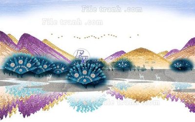 File in trần File in tranh tường hiện đại FT23958 (bản gốc) mây trời