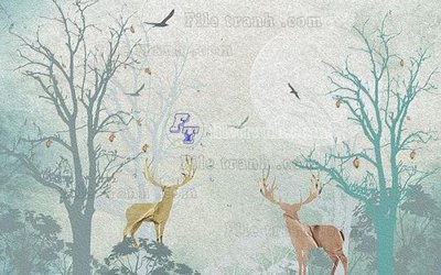 File in trần File in tranh tường hiện đại FT24367 (bản gốc) trời sao