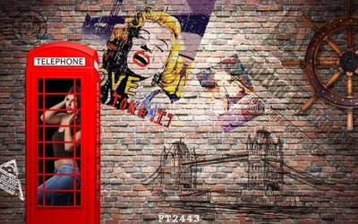 File gốc File psd tường quán cà phê FT2443 (phong cách) châu Âu