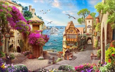 File tranh File psd tường quán cà phê FT2500 (file gốc) chủ đề phong thủy