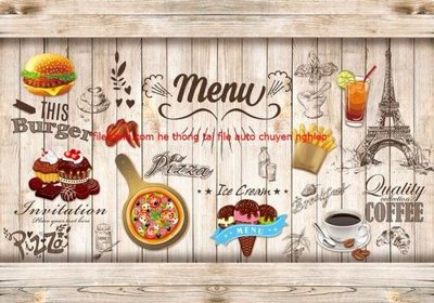 File ảnh File tranh dán tường cà phê nhà hàng FT3258 (gốc) in quảng cáo ngoài trời