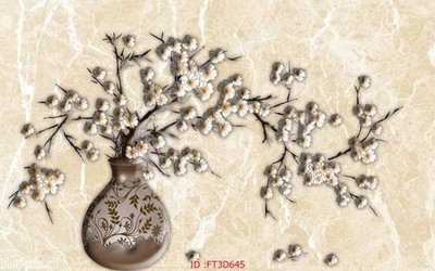 File tranh Tường nền 3D hiện đại FT3D645 (file gốc) chủ đề phong thủy