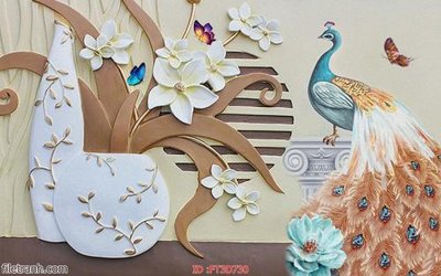 File tranh in trần 3D Tường nền 3D hiện đại FT3D730 (ảnh gốc)